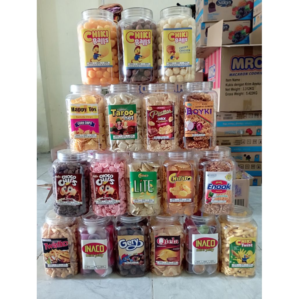 Aneka snack branded kemasan toples repack