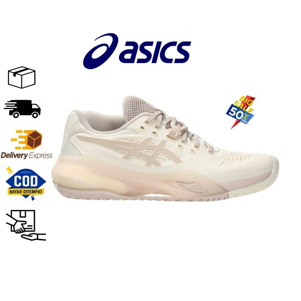 Sepatu Tenis Padel Asics Gel-Resolution x Cream Mineral Beige