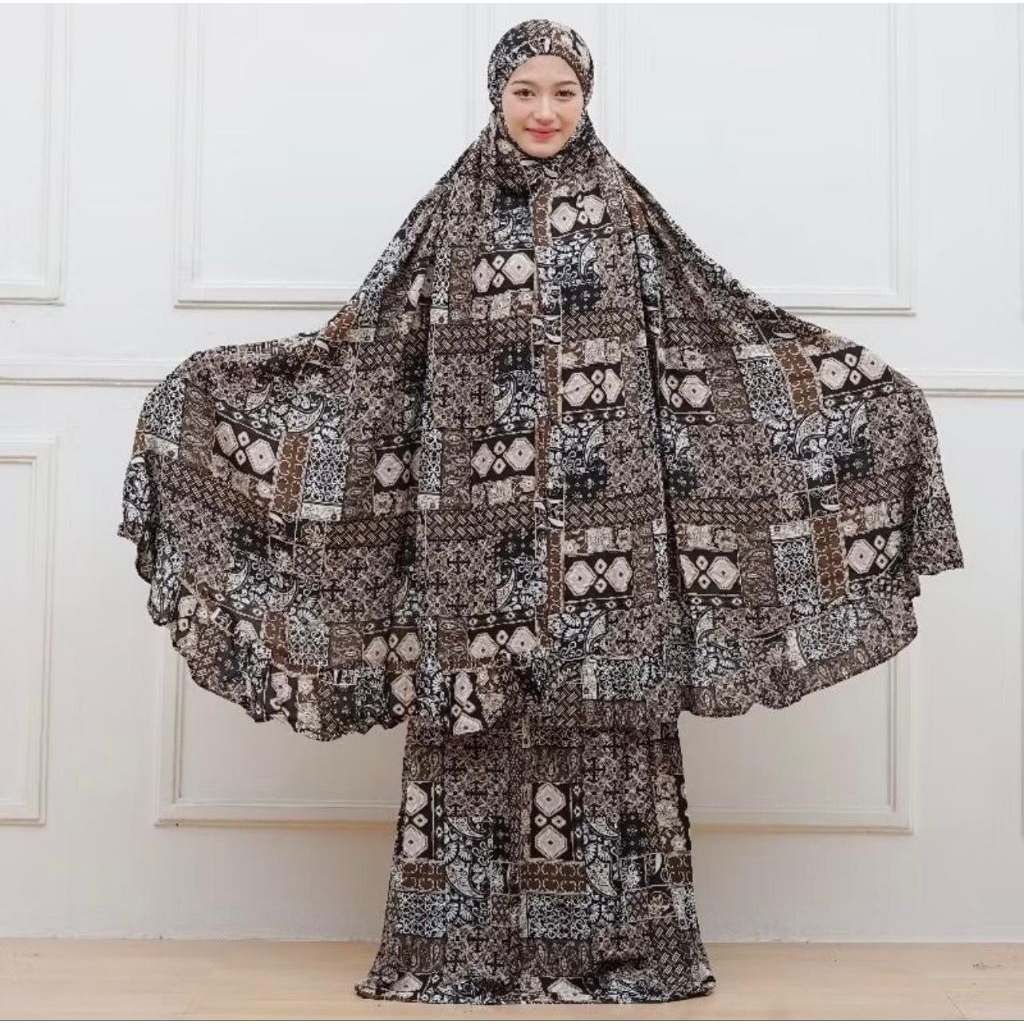 Mukena batik dewasa bahan rayon premium adem
