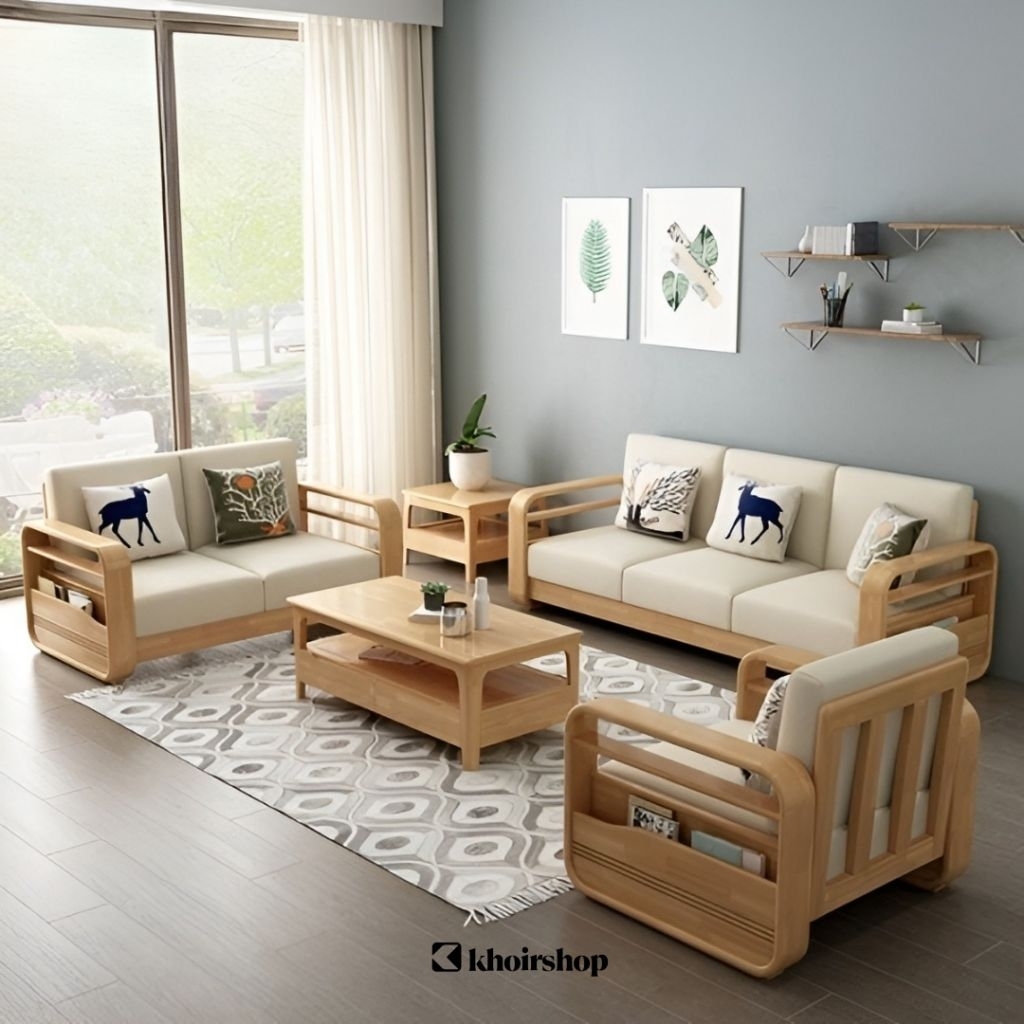 SET KURSI TAMU MINIMALIS MODERN SOFA TAMU JATI KURSI RUANG TAMU BUSA TEBAL SOFA 321 MEJA