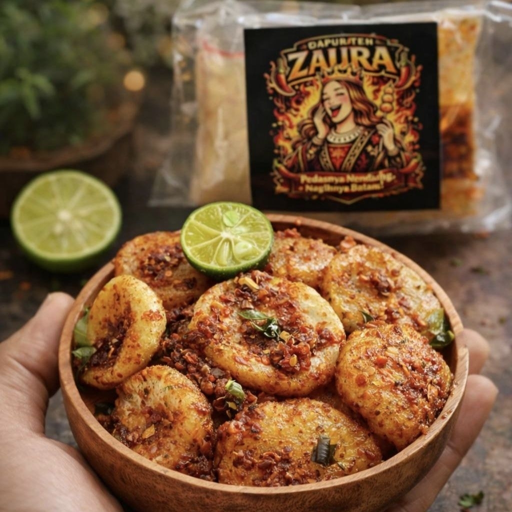 CIPAK KOCEAK MENTAH TEH ZAURA ISI 20 (90-100gr) PEDAS JELOTOT | CEMILAN VIRAL GURIH RENYAH SIAP GORE