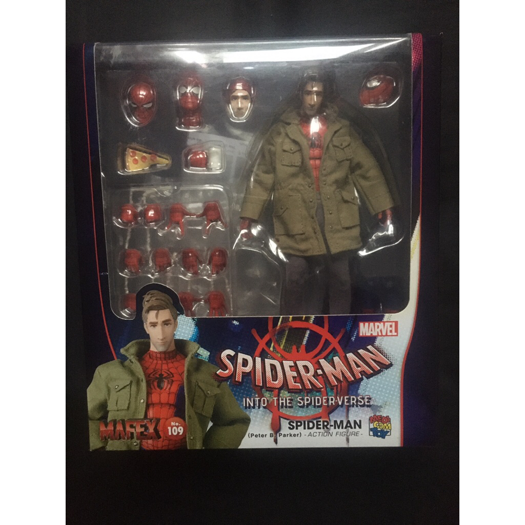 MAFEX SPIDERMAN INTO THE SPIDER VERSE PETER B PARKER NO 109 ORIGINAL (BIB)