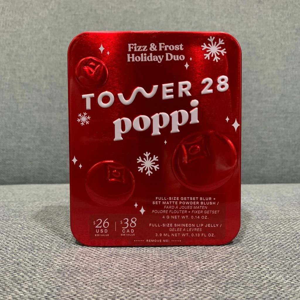 Tower 28 poppi Fizz + Frost Holiday Blush & Lip Gloss Duo