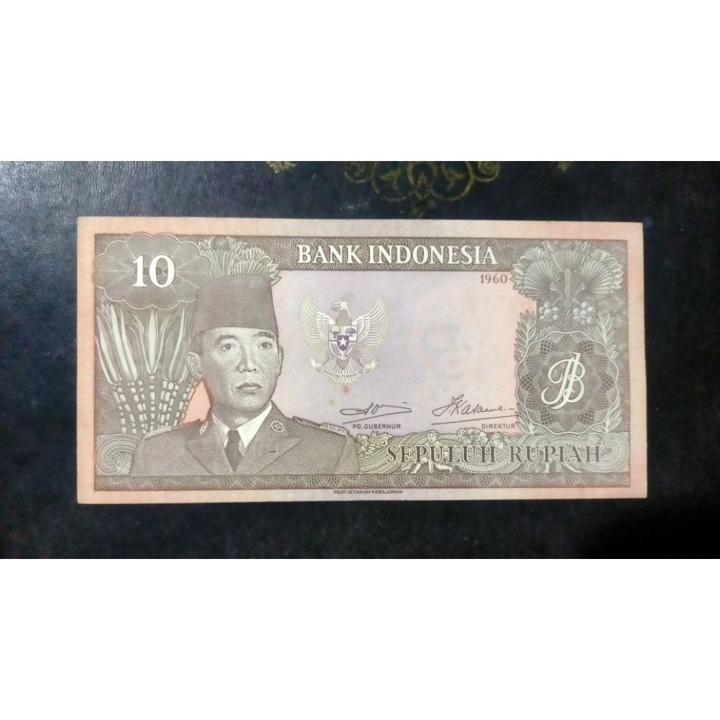 Gress/Baru uang 10 rupiah Sukarno 1960