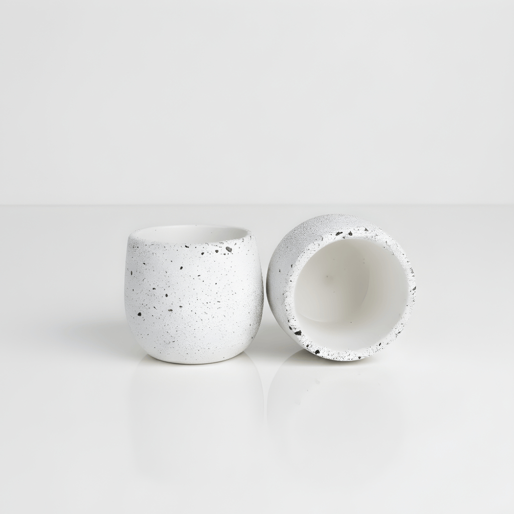 Teraso Pot Mini Tanpa Lubang Wadah Lilin Estetik Aromaterapi Putih