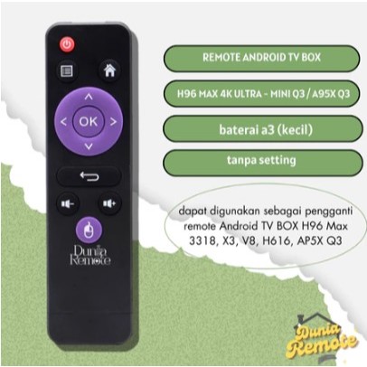 Remot Remote Android TV BOX H96 MAX 4K ULTRA - MINI Q3 STB H96 Max X3/H96 Max Pro/A95X Q3 IR