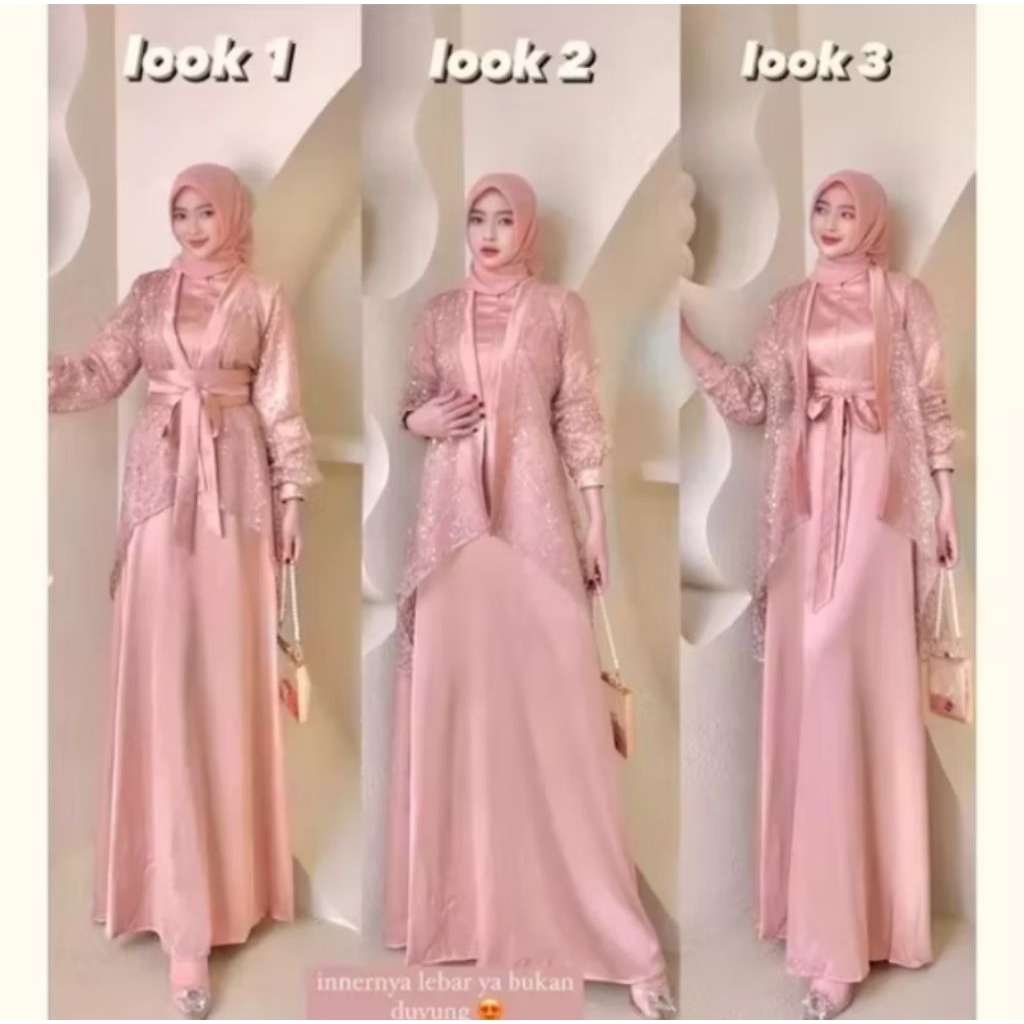 Preloved Gamis | Tunik merek Veloxa Dress (Rose Gold, Size M)