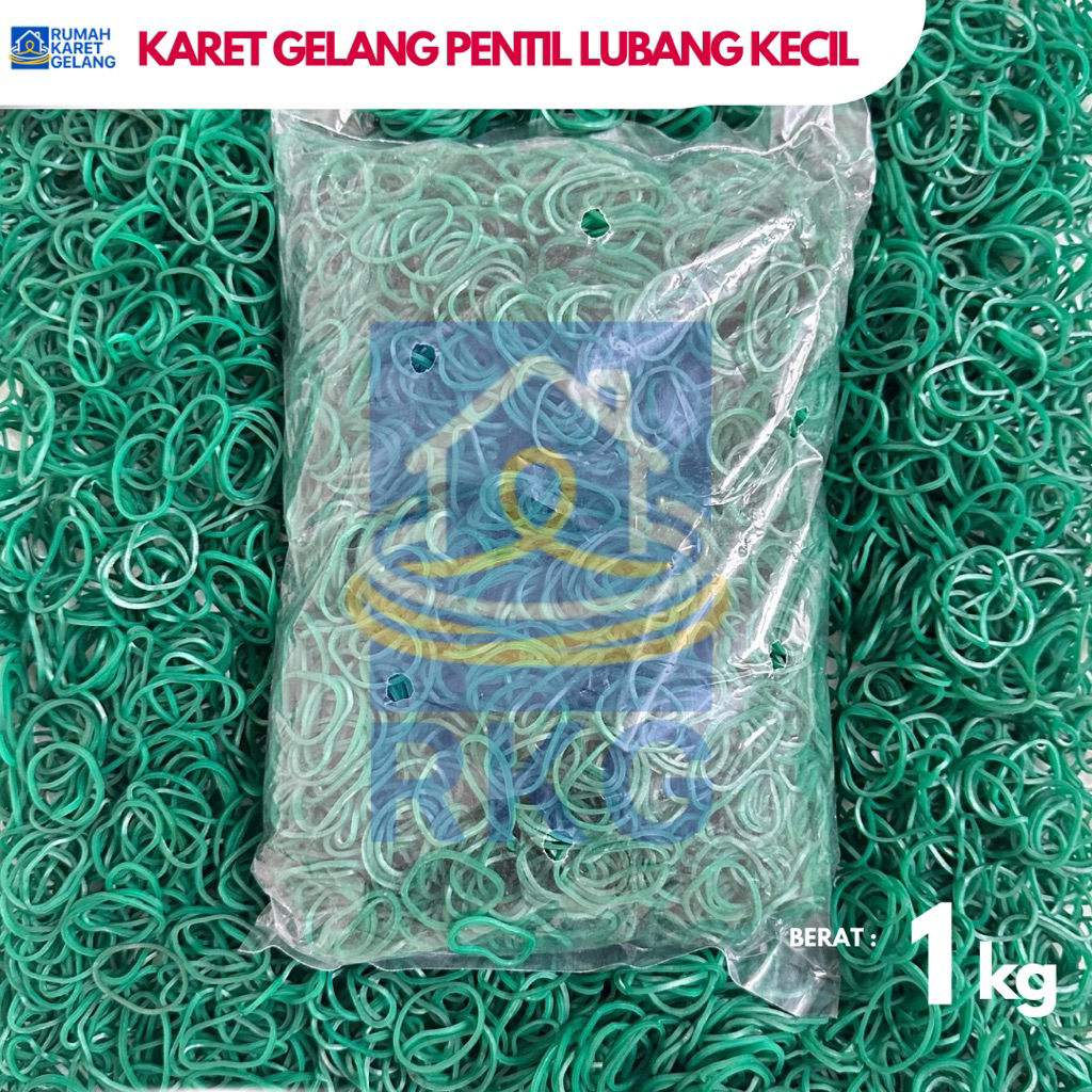 Karet Gelang Pentil Lubang Kecil 1kg – Hijau