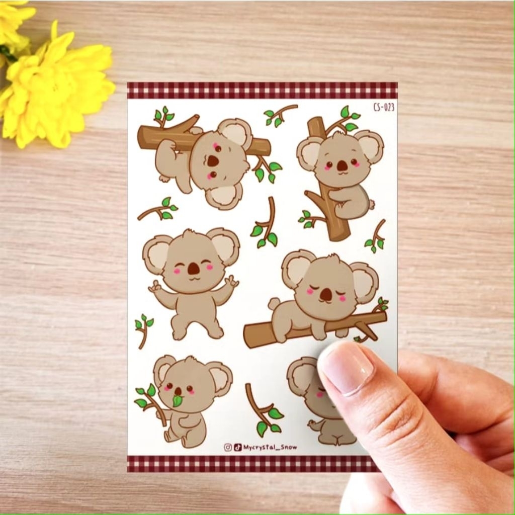 Stiker lucu hewan koala bear gemas (cs-023)