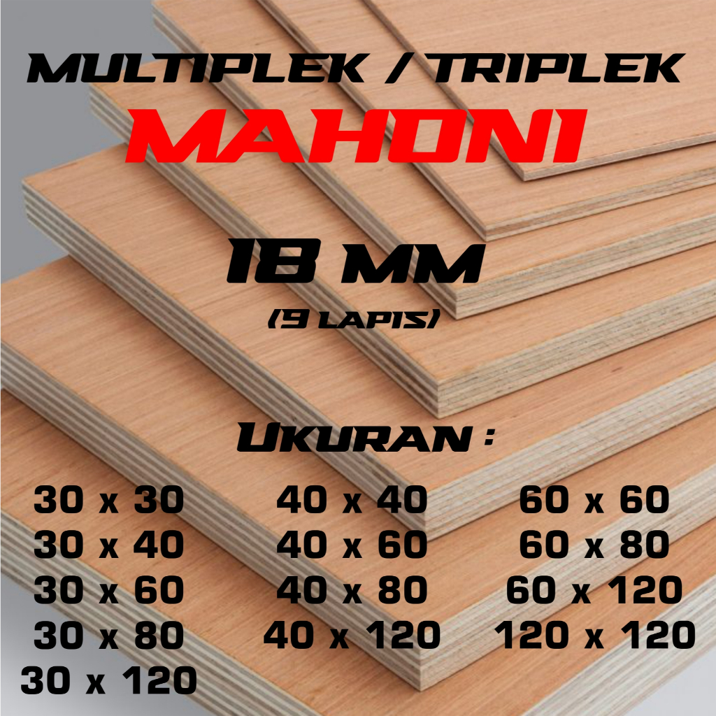 Triplek Mahoni / Setara Meranti 18 mm Potongan