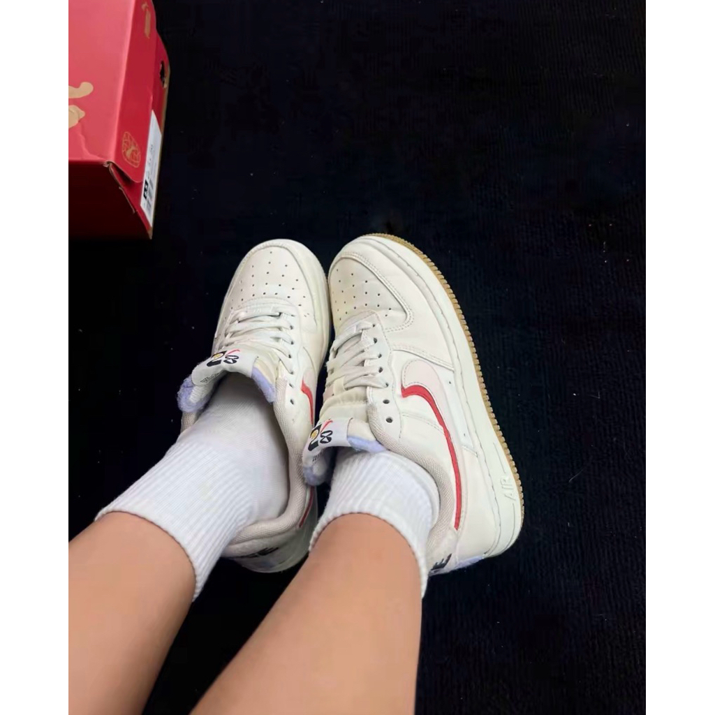 preloved Nike Air Force 1 Low 82 Double Swoosh Sail Cinnabar Phantom (Women's)