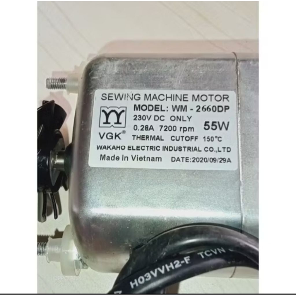 DINAMO MESIN JAHIT 230V DC 0.28A 7200RPM ONLY 55W BEKAS ORI