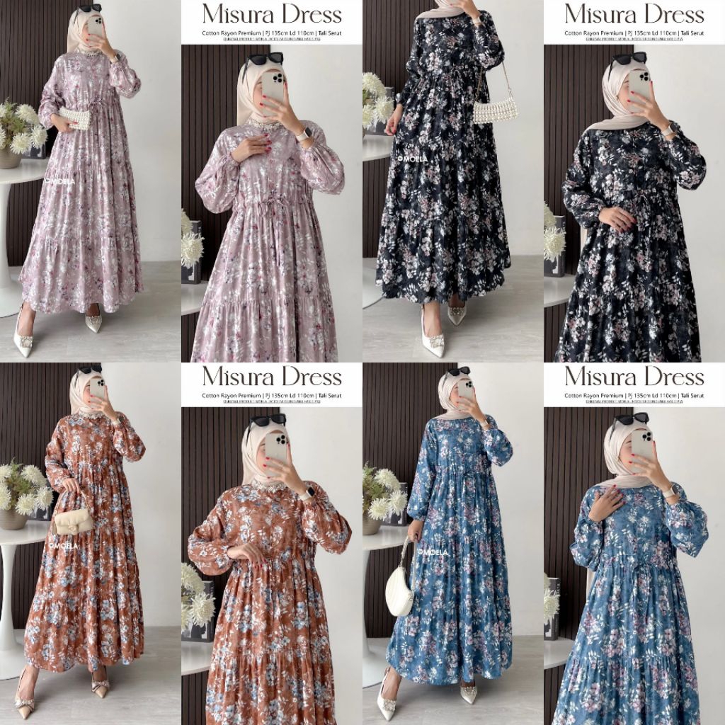 Moela Berlabel Misura Dress Gamis Jumbo Allsize Busui Premium Catton Rayon Original