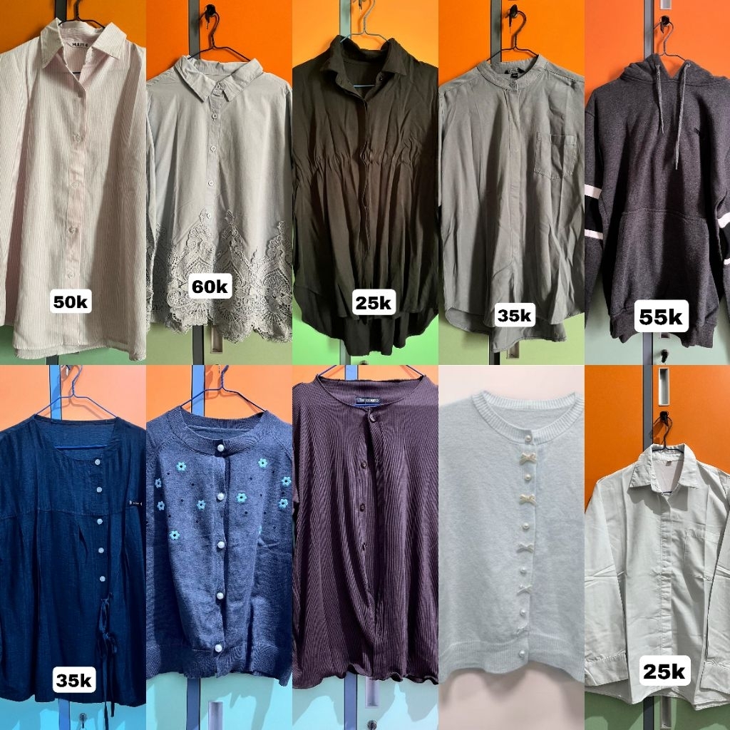 (baca deskripsi) PRELOVED CELANA BAJU BLOUSE KEMEJA CARDIGAN LOOSE PANTS