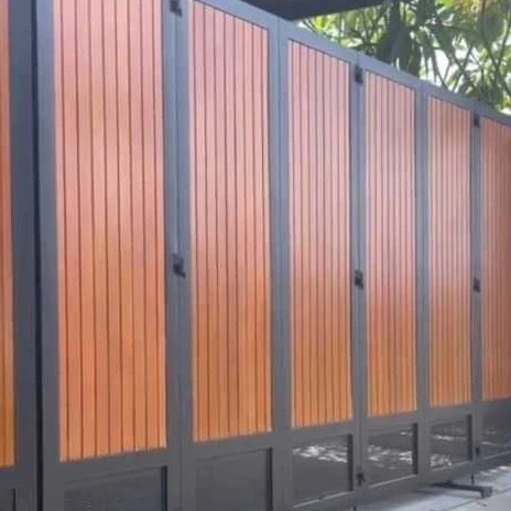 Pagar Rumah Lipat Kayu Kerapatan Sempurna Bahan Kayu Tahan Lama Untuk Rumah