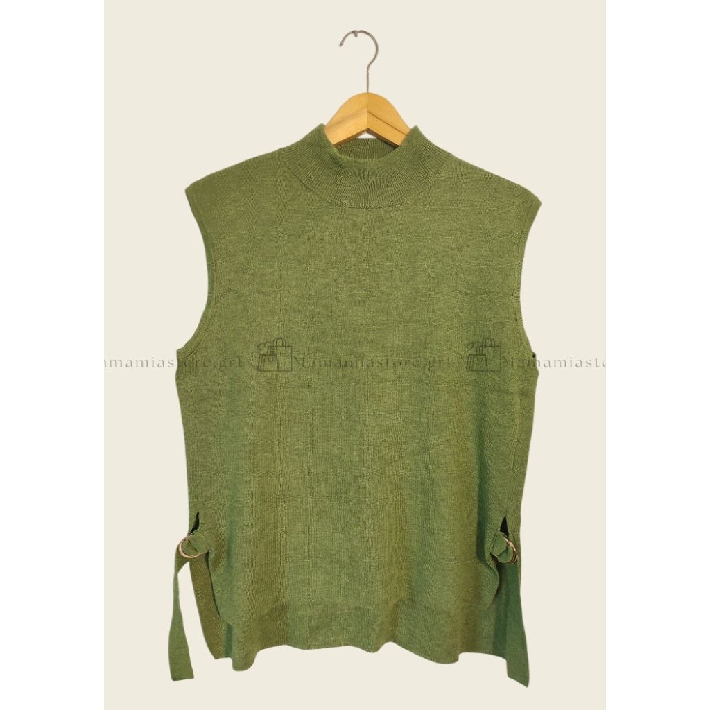 Mamamiastore.grt - Vest tali samping RAJUT KNIT rompi tali hijau Lumut M