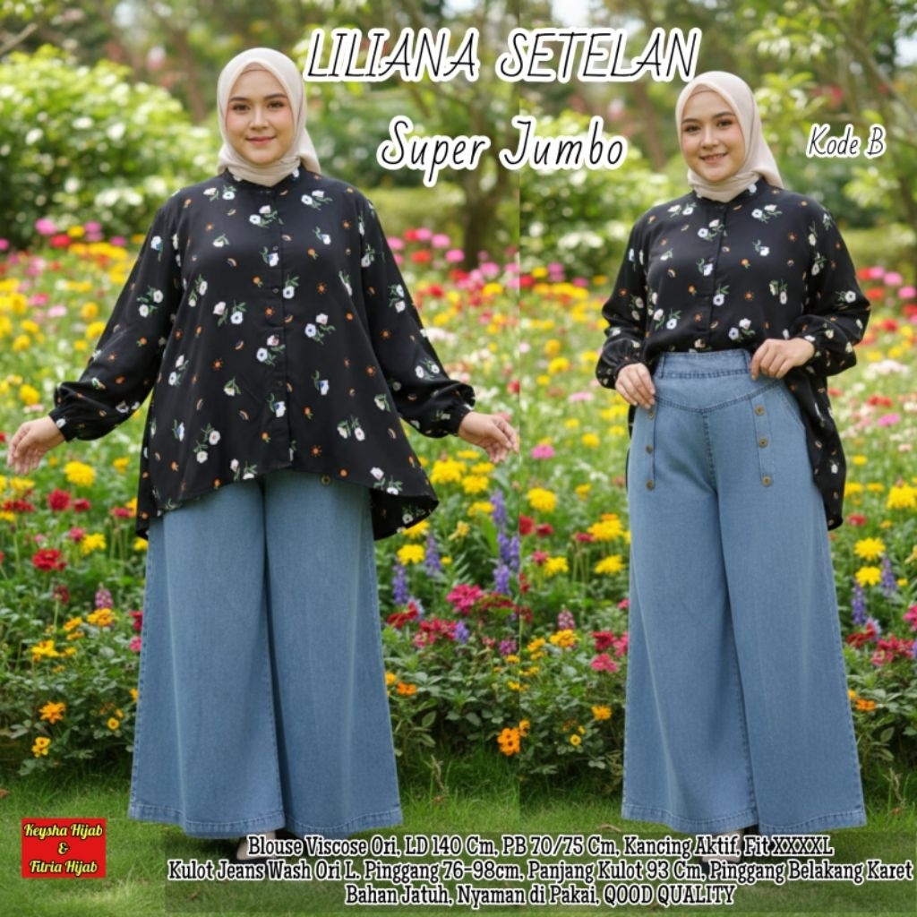 (BANYAK MOTIF) Setelan LD 140 Atasan+Celana Kulot ZASKIA SETELAN KULOT JUMBO