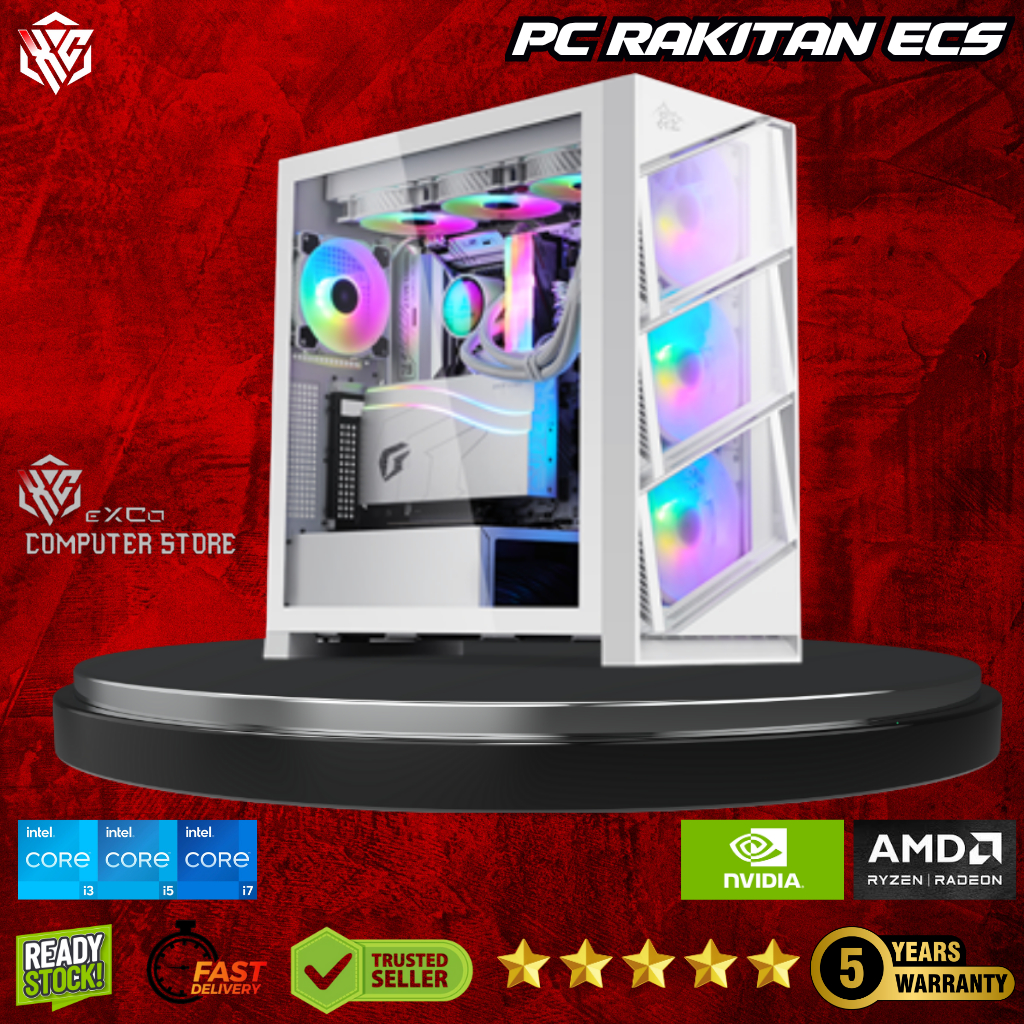 PC Gaming 5 Jutaan GTX 1660 Ti 1080p | i5 10400F RAM 16GB SSD 128GB HDD 500GB | ECS PRO