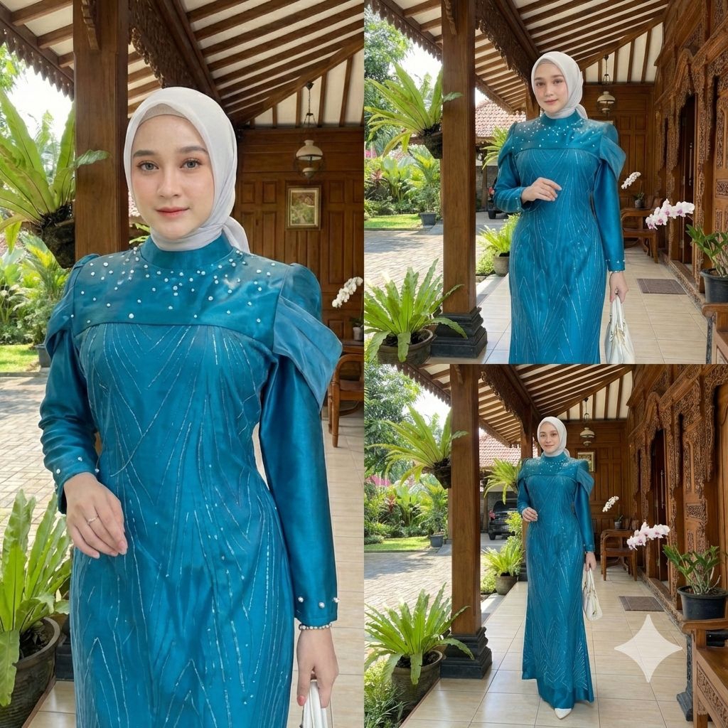 Jamila boutique Diandra Dress Gamis Pesta Brokat Mewah Premium Baju Kondangan Wanita Lebaran Terbaru