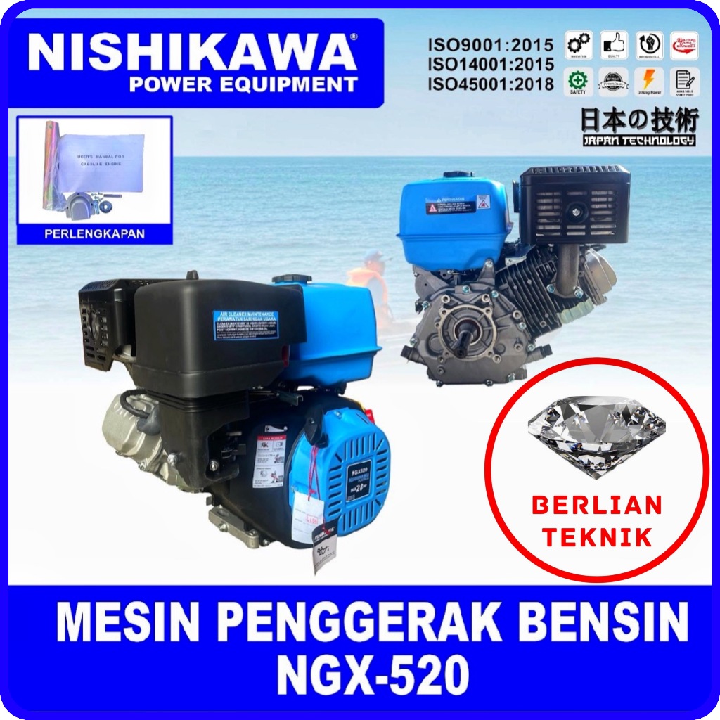 Mesin Penggerak Bensin Engine Gasoline Nishikawa NGX 520 / 28 HP