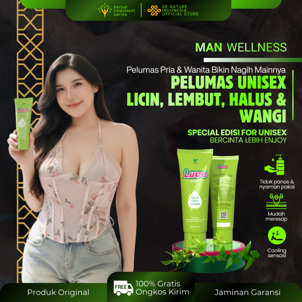 Verba Luve Herbal Clean Clear Smooth Pelumas Licin Lembut Gel SeksPria & Wanita 100 ml Aman BPOM