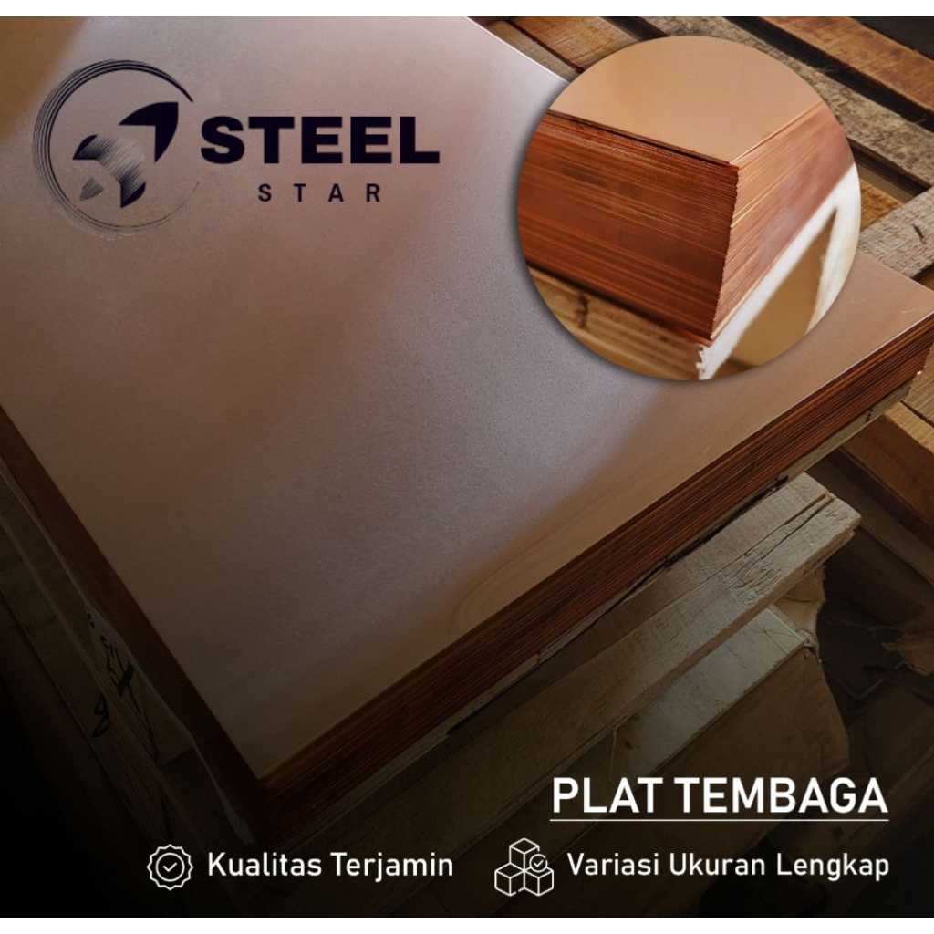 Plat Tembaga Lembaran - 1mm x 365mm x 1200mm - Plat tembaga murni