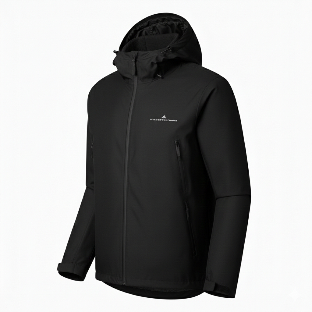 Kicksoogar Jaket Outdoor Pria Hitam Hoodie – Waterproof Anti Angin