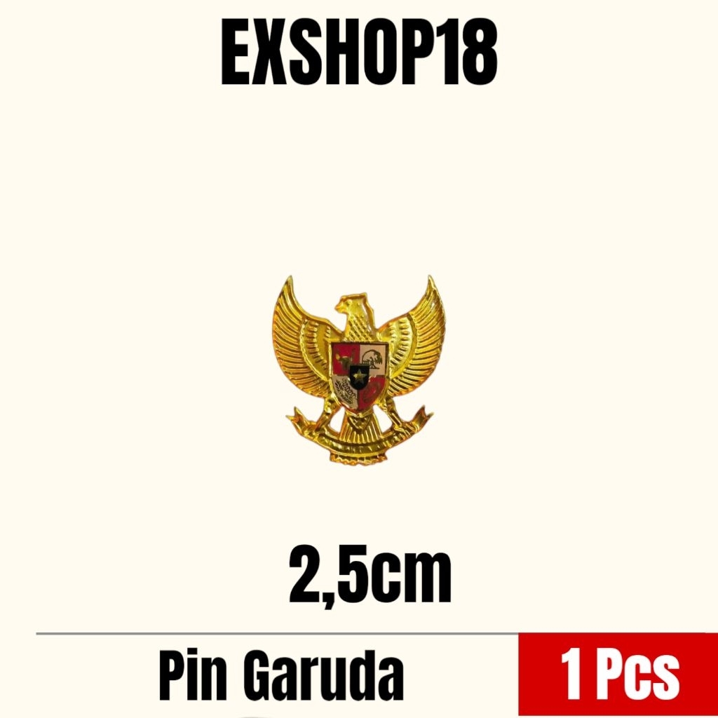 Pin Garuda Lapis Resin Ukuran 2,5cm / Pin Bros Garuda / Pin Paskibra / Pin Paskibraka Garuda