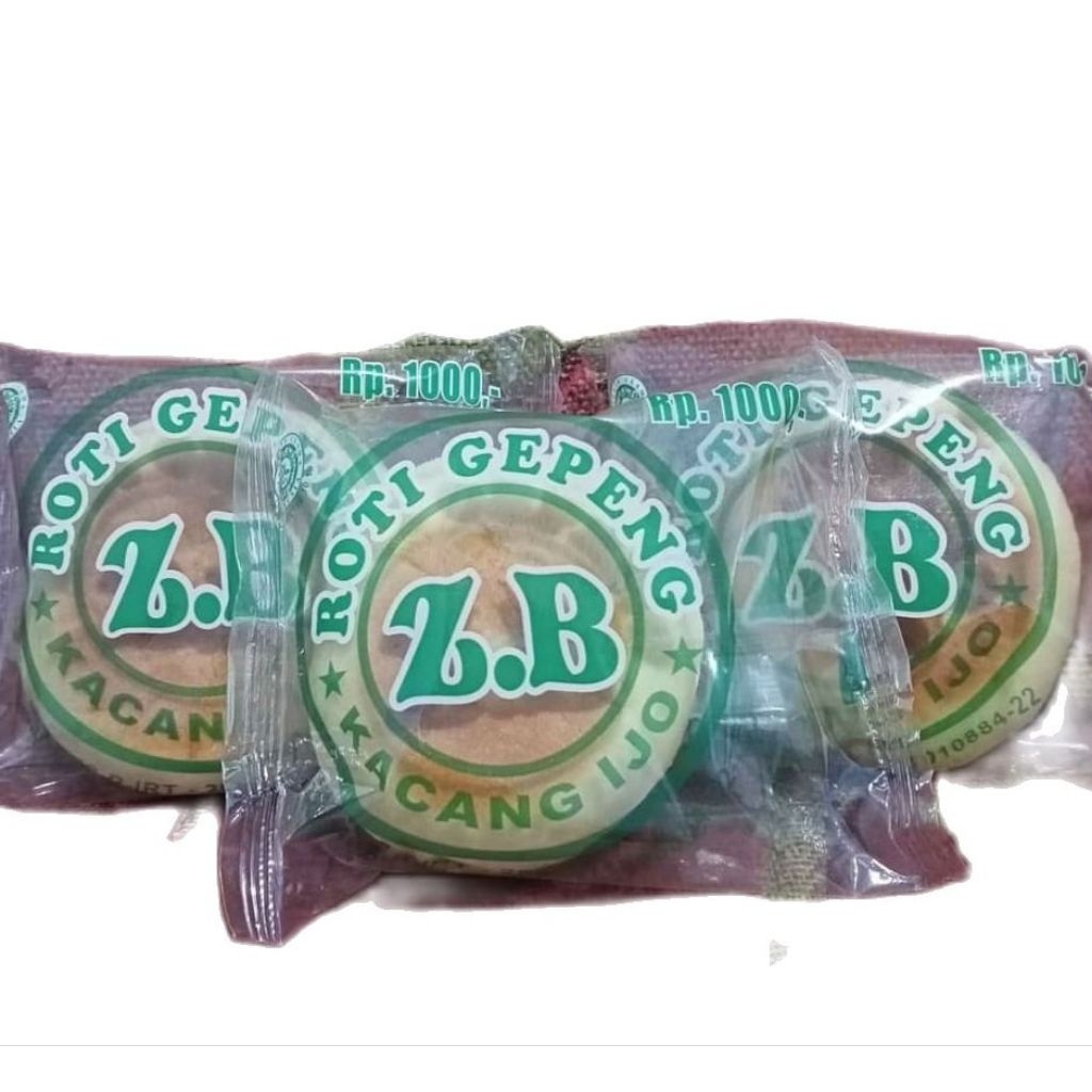 ROTI GEPENG PIA KACANG IJO/HIJAU 1 PACK ISI 10 PCS