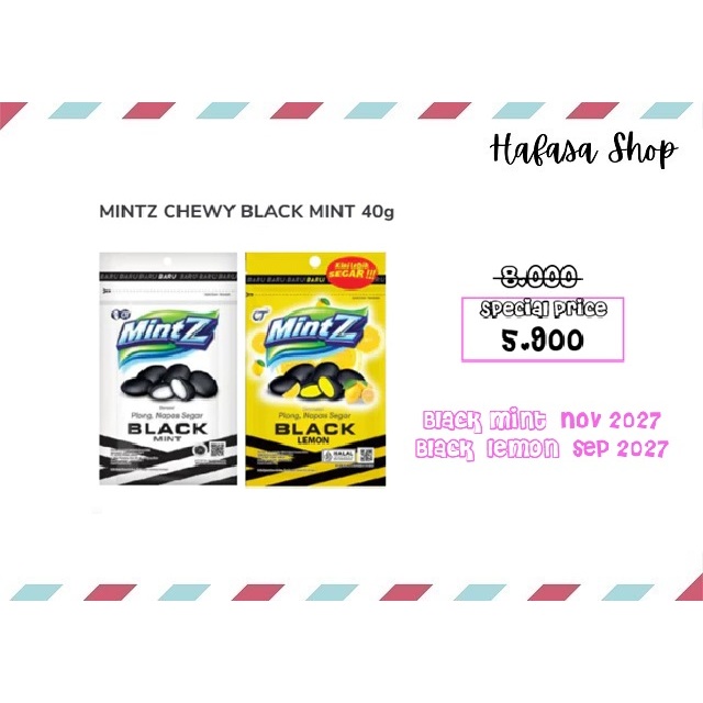 Mintz Chewy Black Mint Black Lemon 40 Gram