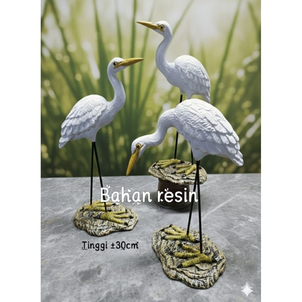 Hiasan Taman/Kolam Patung Burung Bangau