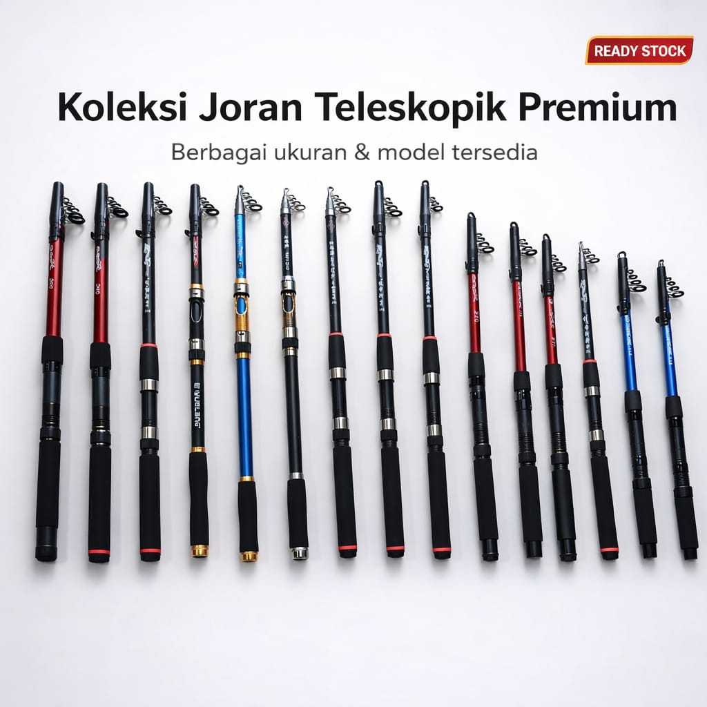 Joran Spinning Teleskopik Carbon Casting + Ring Guide Fuji Anti Karat Untuk Laut & Bass Fishing