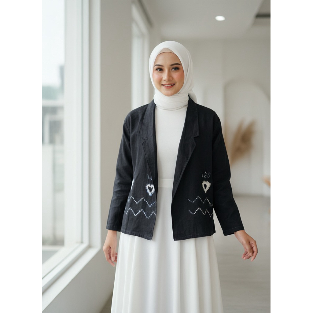 BLAZER OUTER WANITA MOTIF SASIRANGAN