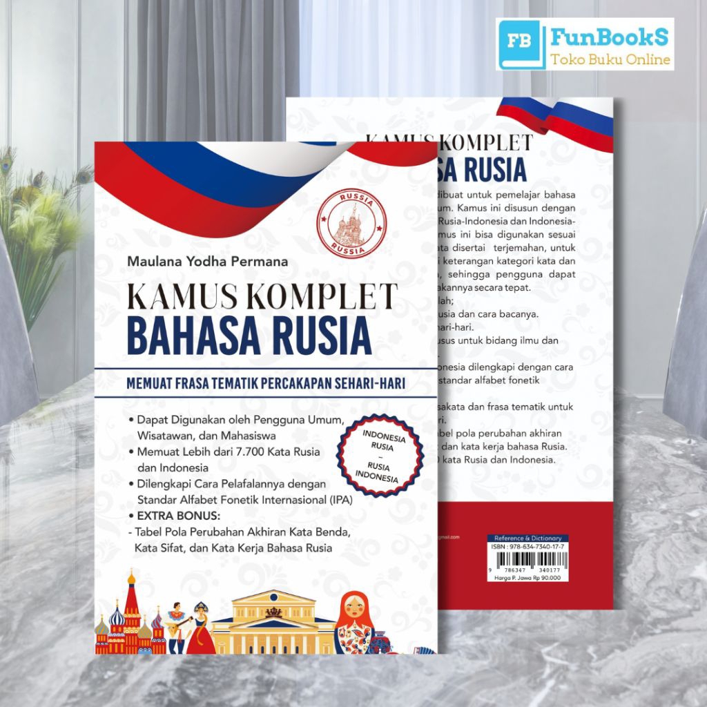 Kamus Komplet Bahasa Rusia: Indonesia-Rusia & Rusia-Indonesia (Terang Sejati)