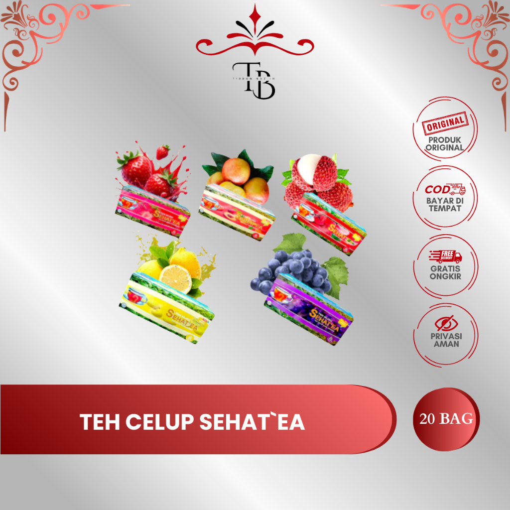 SEHAT’EA TEH BUAH PREMIUM | Lemon Tea, Strawberry, Anggur, Leci, Persik | Minuman Teh Segar Panas & 