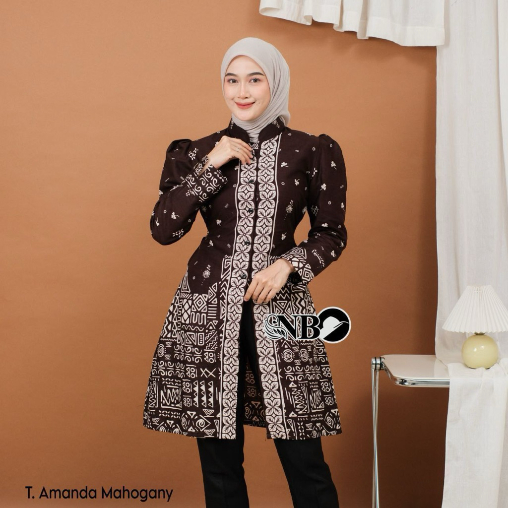 Tunik Batik Wanita Modern | Atasan Fashion Muslim Wanita Tunik Batik | Baju Batik Wanita Terbaru