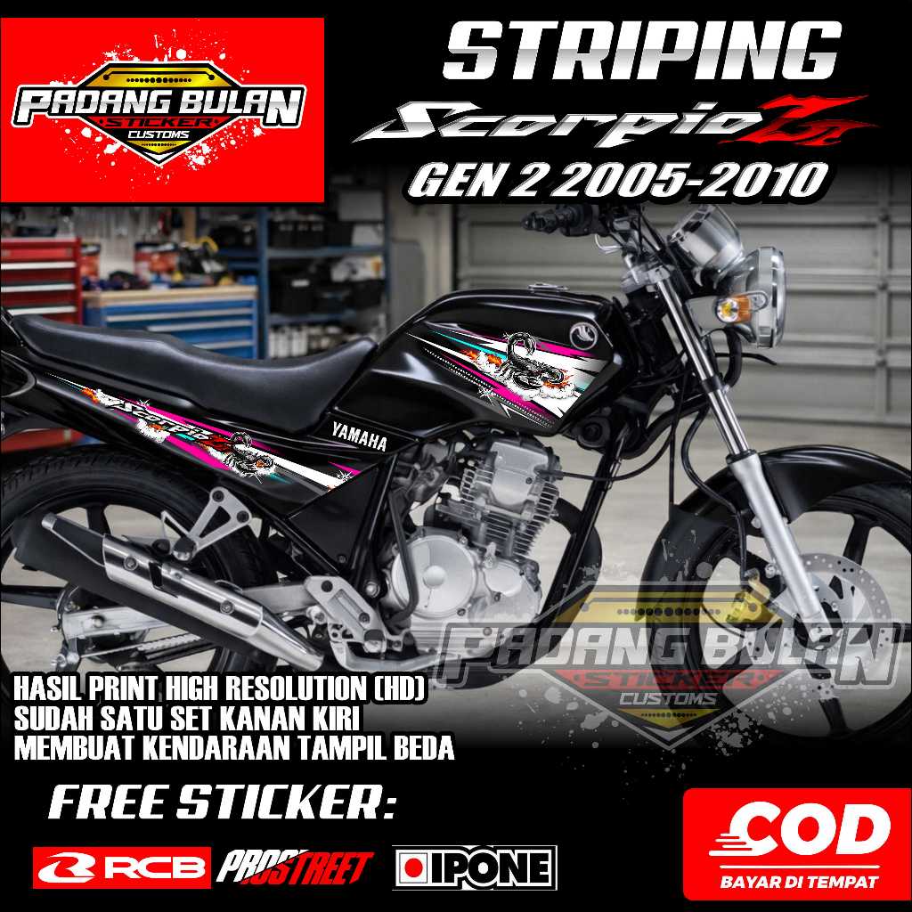 STRIPING YAMAHA NEW SCORPIO Z GEN 2 2005-2010 / STRIPING VARIASI NEW SCORPIO Z GEN 2 SIMPEL DESAIN