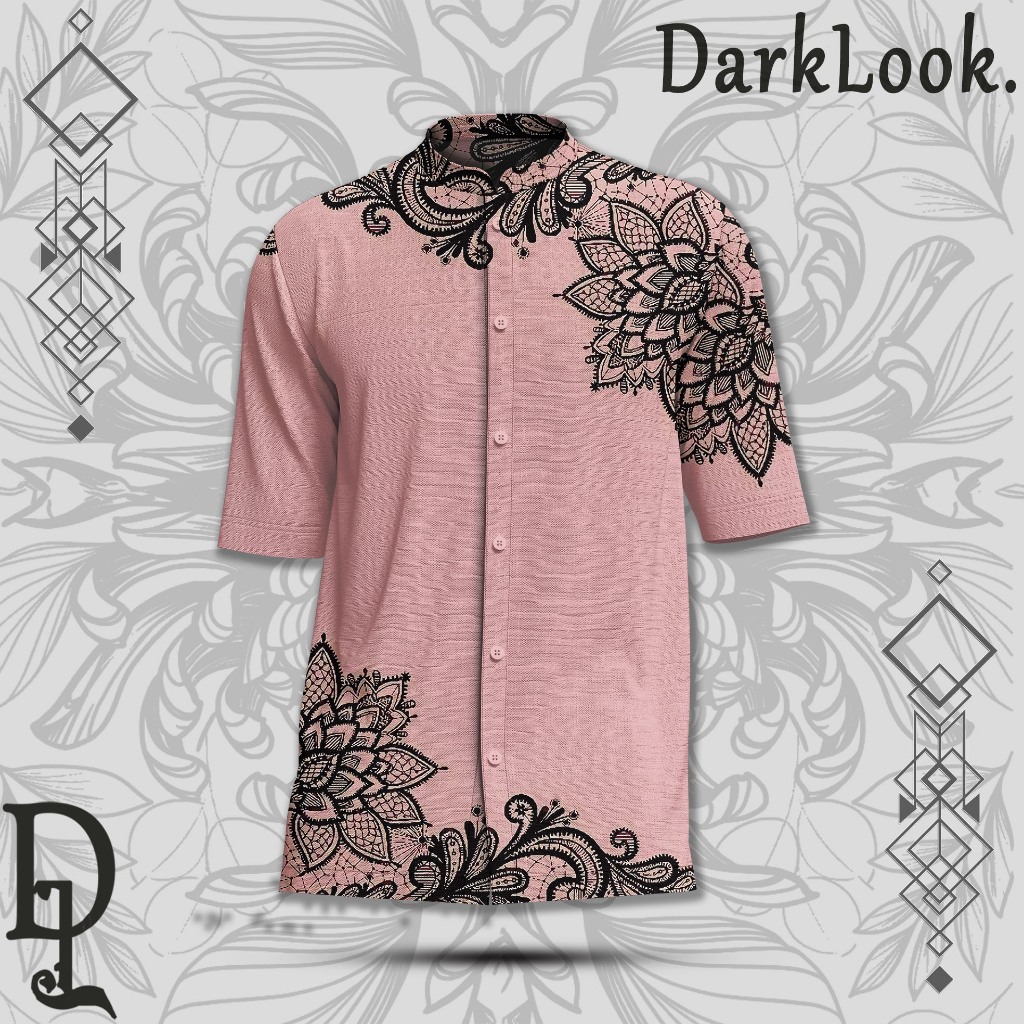 DARKLOOK Kemeja Koko Lengan Pendek Koko Batik Rustic Mosaic Tiles Fullprint Adem | DL-KO01