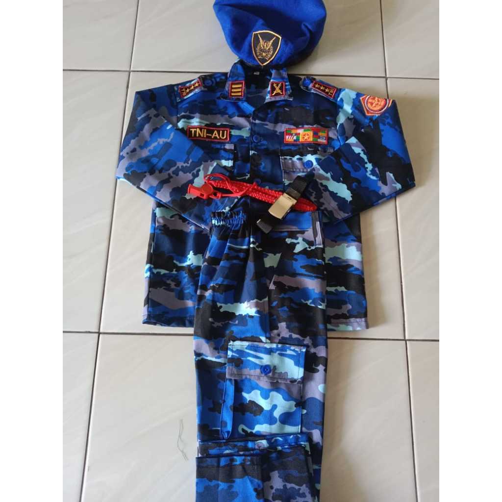 Baju TNI AURI Anak TK / Paud / acara karnaval 17 agustusan atau seragam sekolah cewek/cowok