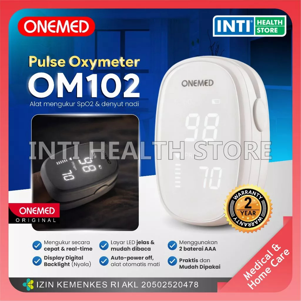 Onemed | Pulse Oxymeter OM 102 | Alat Saturasi Oksigen | Pulse Oximeter