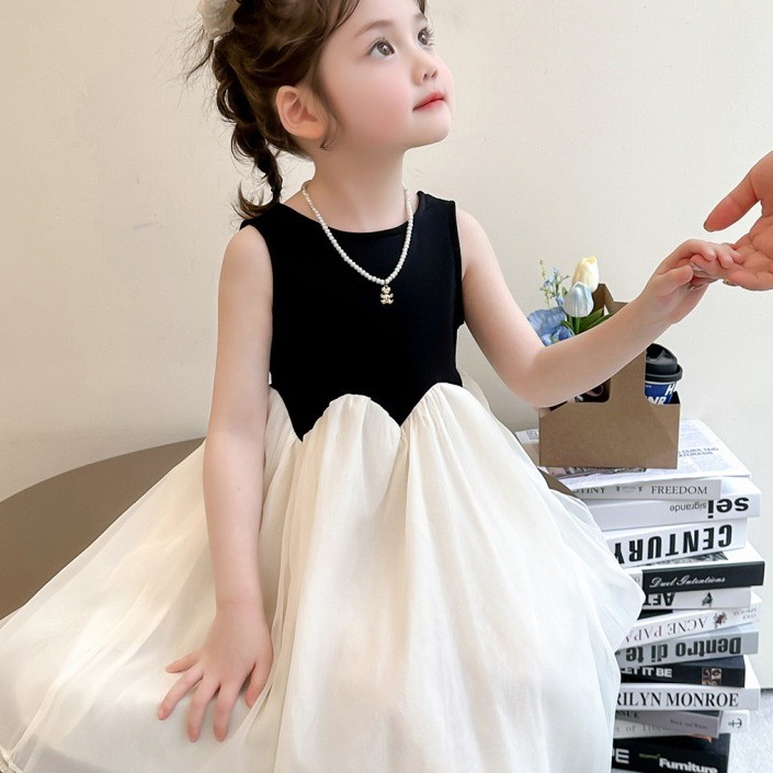 Mentari Kecil Gaun rompi untuk anak-anak sangat lucu, gaun bergaya Korea.