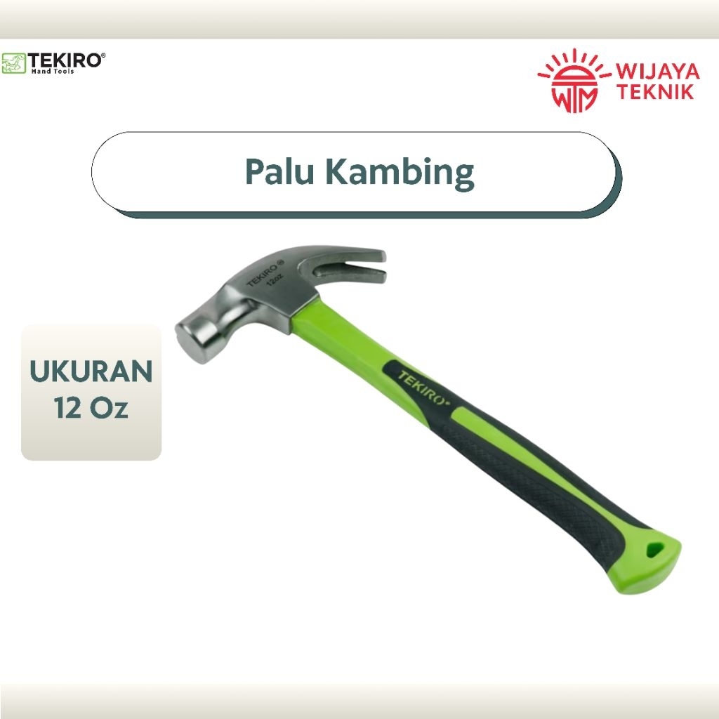 Tekiro Palu Kambing 12 Oz Claw Hammer Gagang Palu Besi Martil