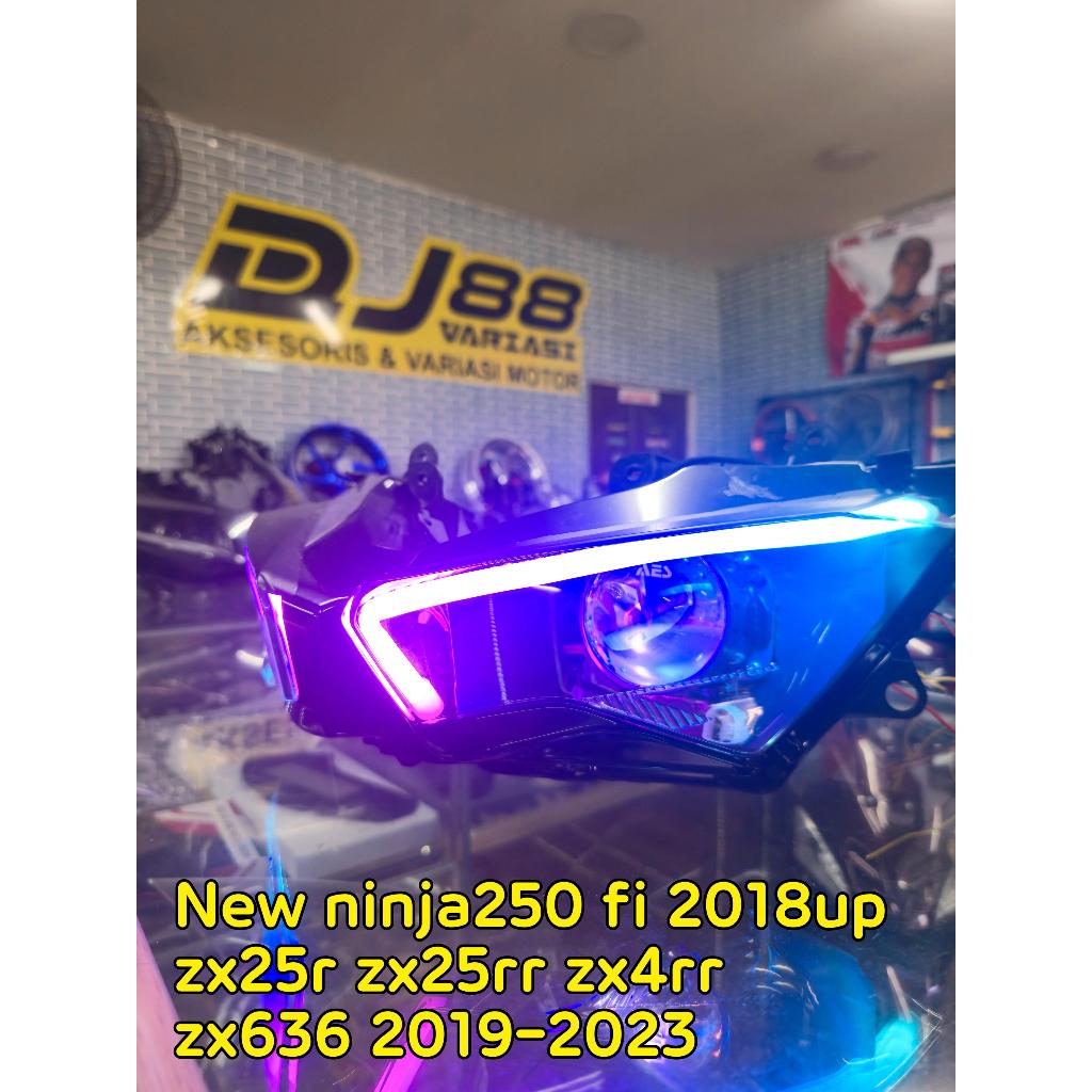 Projie biled zx25r zx25rr new ninja 250 fi 2018 up aes lampu headlamp depat set reflektor biled lamp