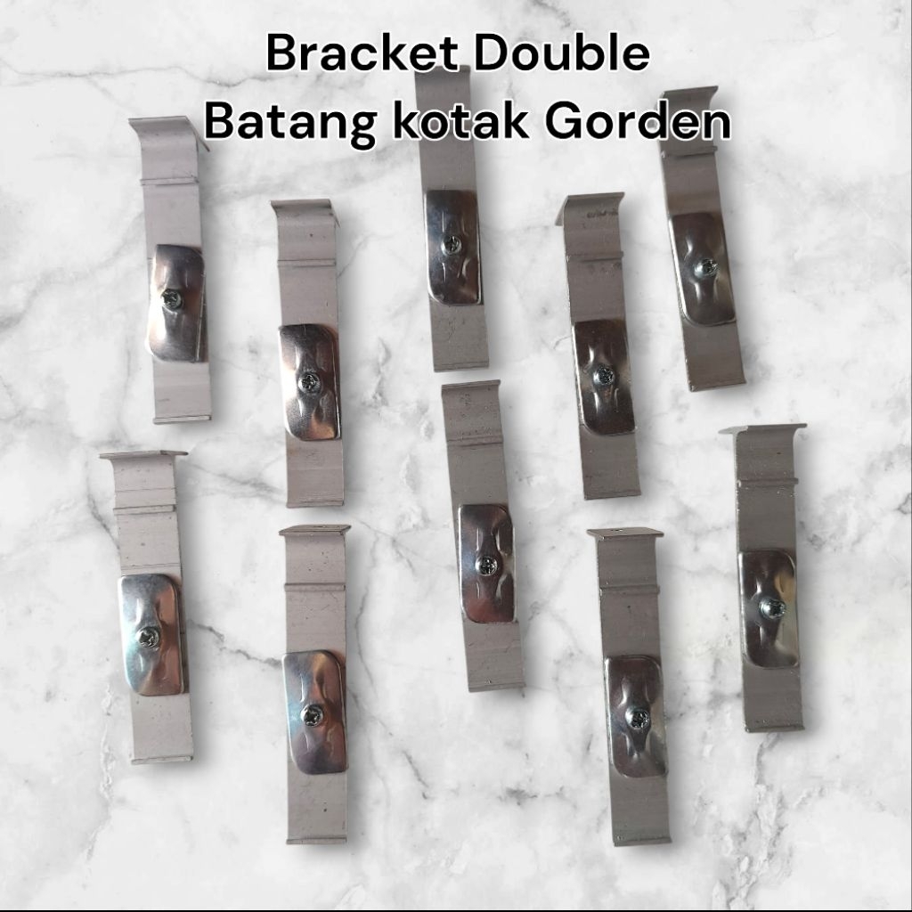 Bracket Almini Double Rel Kotak Gorden