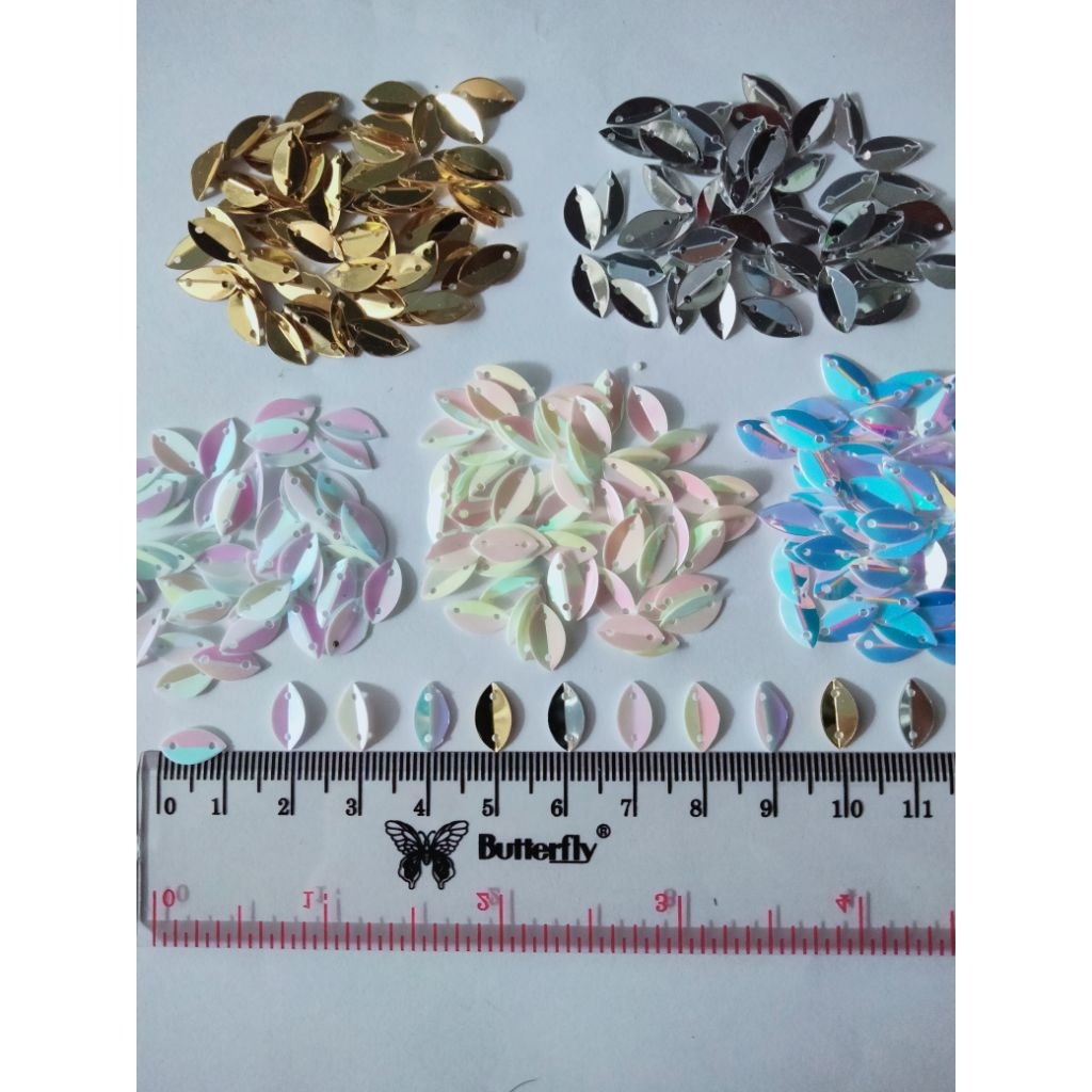 PAYET SEQUIN DAUN TEKUK 5x10