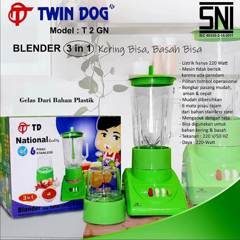 BLENDER PLASTIK PLASTIC OMICKO / TWIN DOG