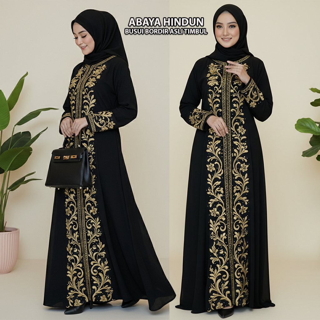 Abaya Hitam Turkey Gamis Dress Arab Abaya Jumbo Jubah Hitam Wanita Gamis Turki Gamis Orang Tua