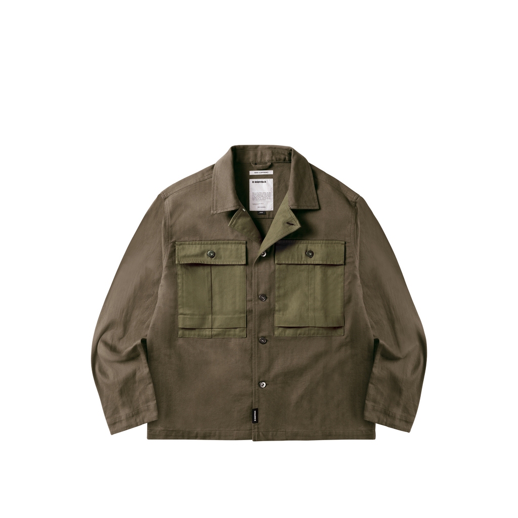 Bodypack Ramous Shirt Jacket Jaket Kemeja Casual Praktis - Cokelat