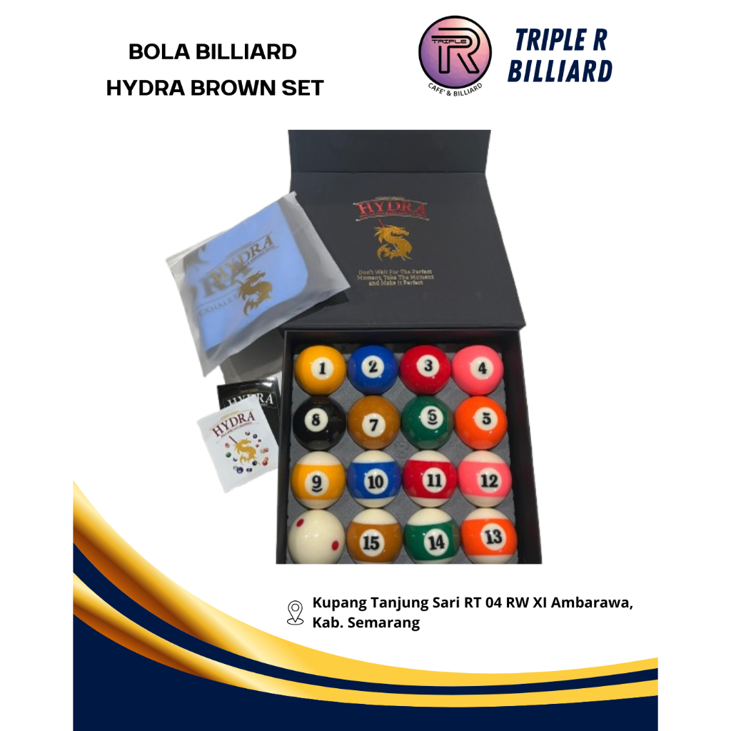 Hydra Brown Set Ball - Bola Billiard Hydra Brown 9 feet