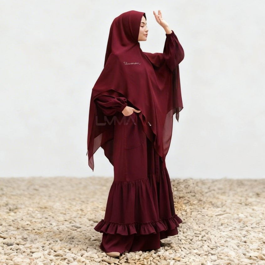 Umma Syari Gamis Ladies Dress Menyusui Motif Polos griya mey